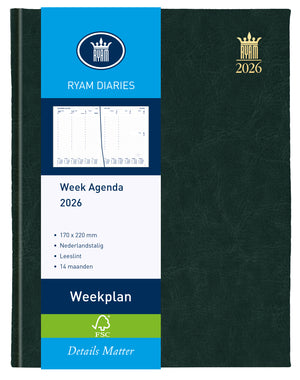 Ryam - Agenda 2026 Wochenplan Mundior 7 Tage/2 Seiten schwarz