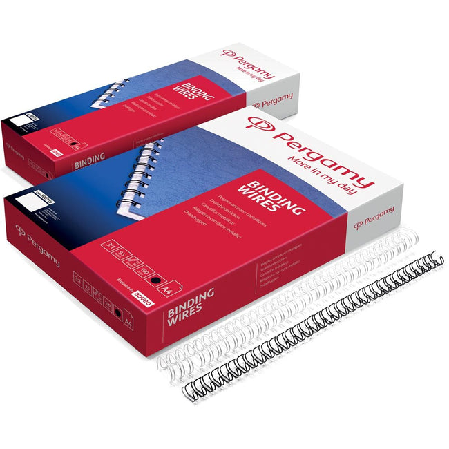 Pergamy -   draadruggen, pak van 100 stuks, 6,4 mm, zwart