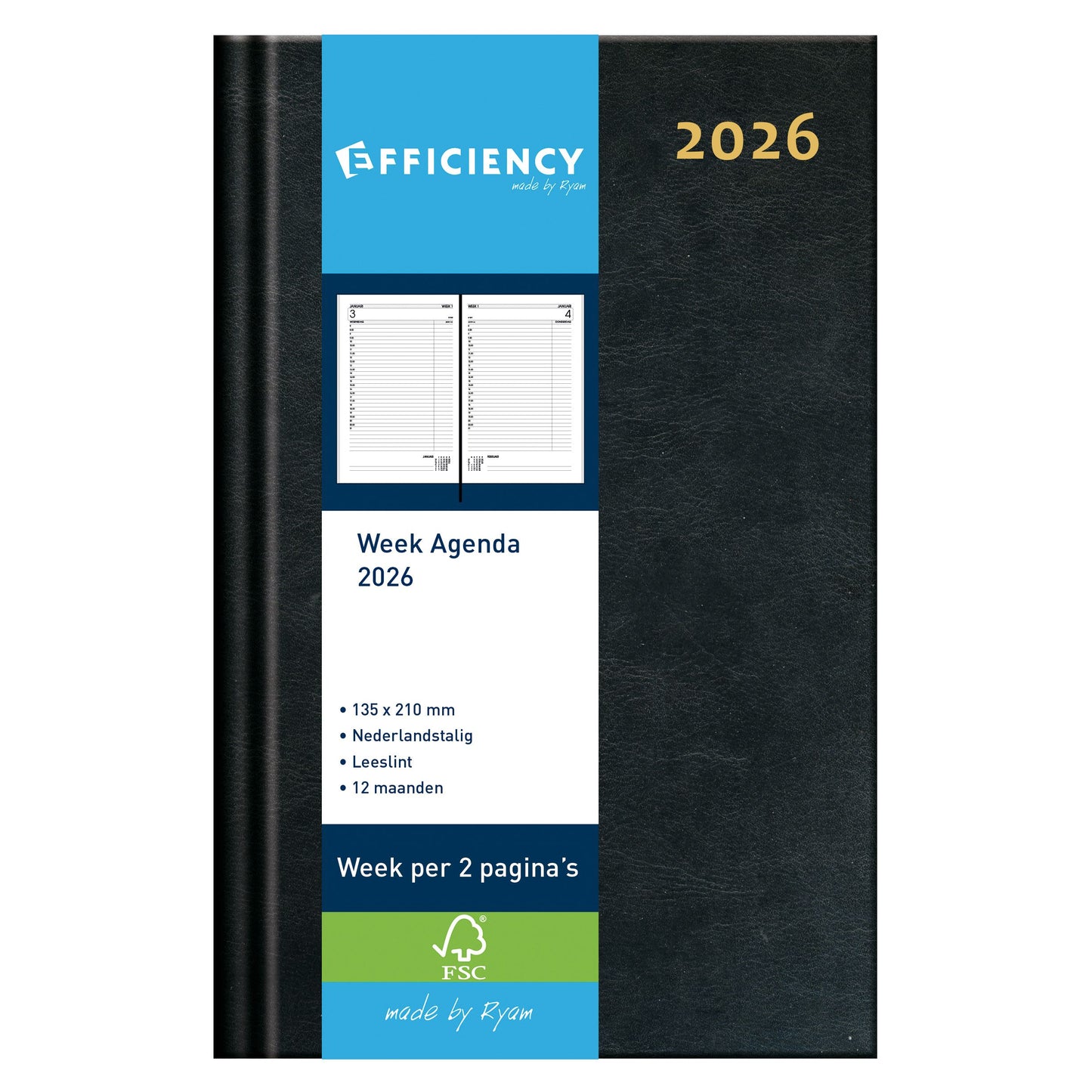 Ryam -  Agenda 2026  efficiency baladek 7d/2p zwart