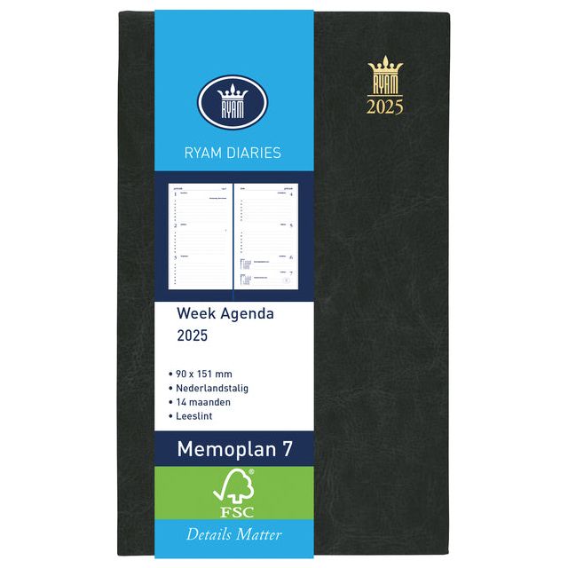 Ryam - Agenda 2025 ryam memoplan 7 mundior 7d/2p zwart