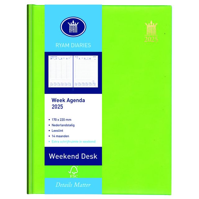 Ryam - Agenda 2023 Ryam Weekend Desk Lazio 7dagen/2pagina's assorti