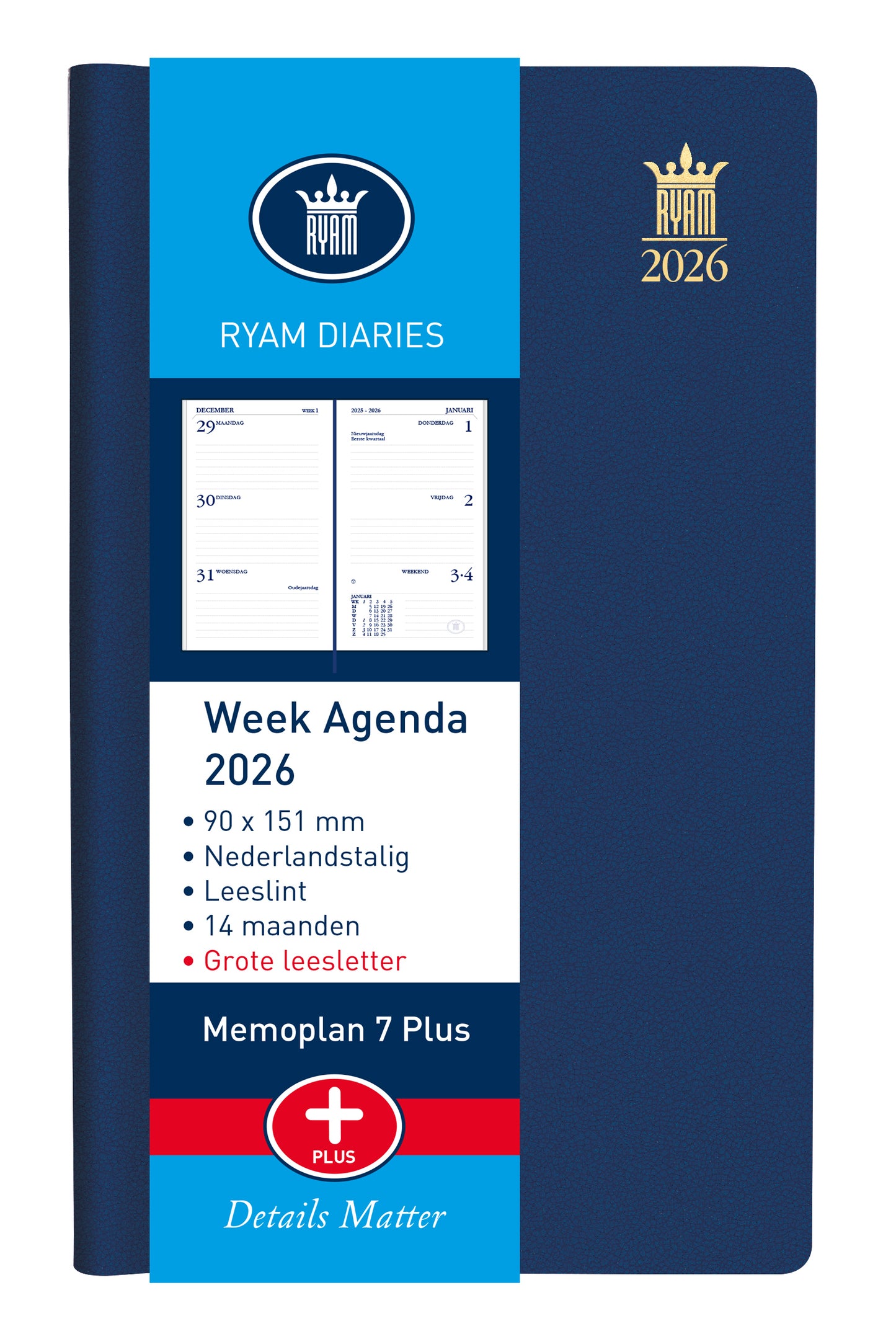 Ryam - Plan mémo Agenda 2026 7 plus mundior 7d /2p zw