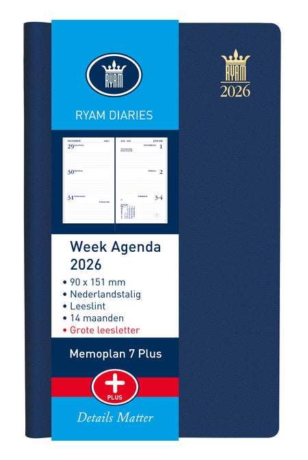 Ryam - Agenda 2026 Memoplan 7 plus Mundior 7d /2p zw