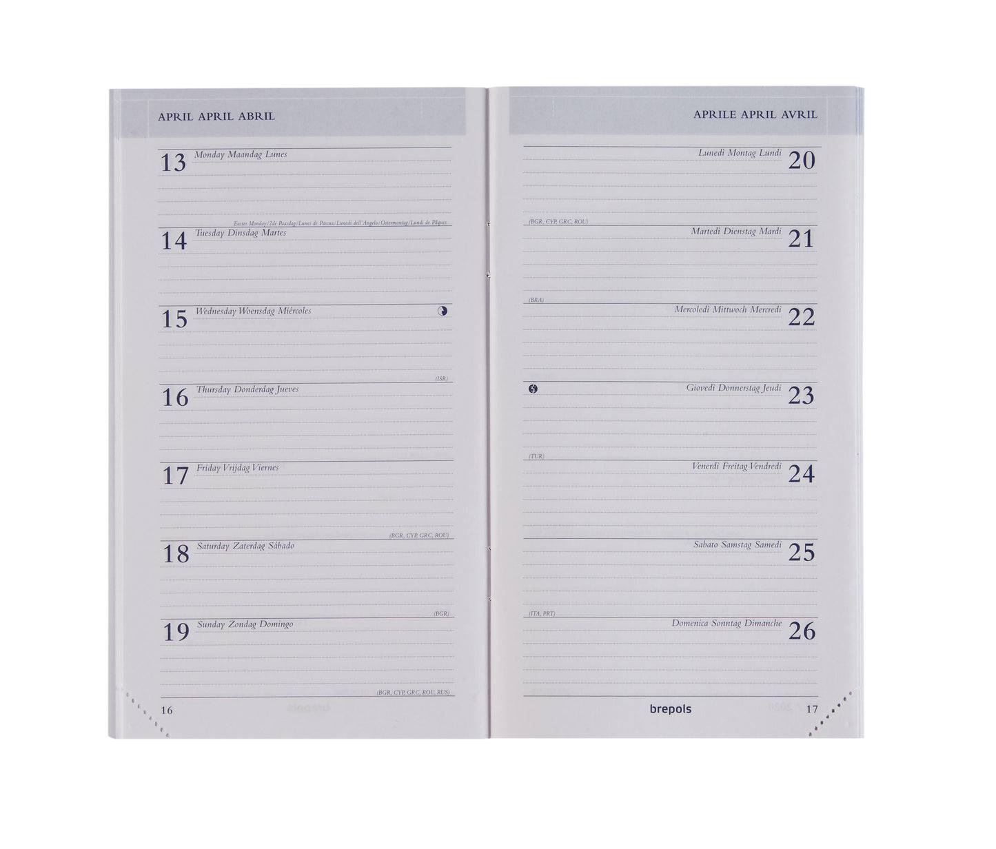 Brepols -  Agendavulling 2027  breplan 7dag/1pagina