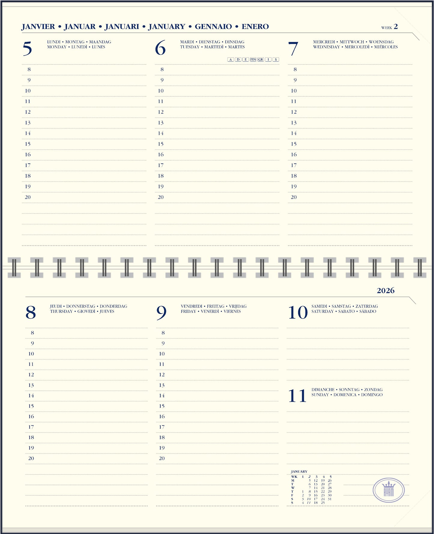 Ryam -  Agendavulling 26  memoplan 7 compact liggend