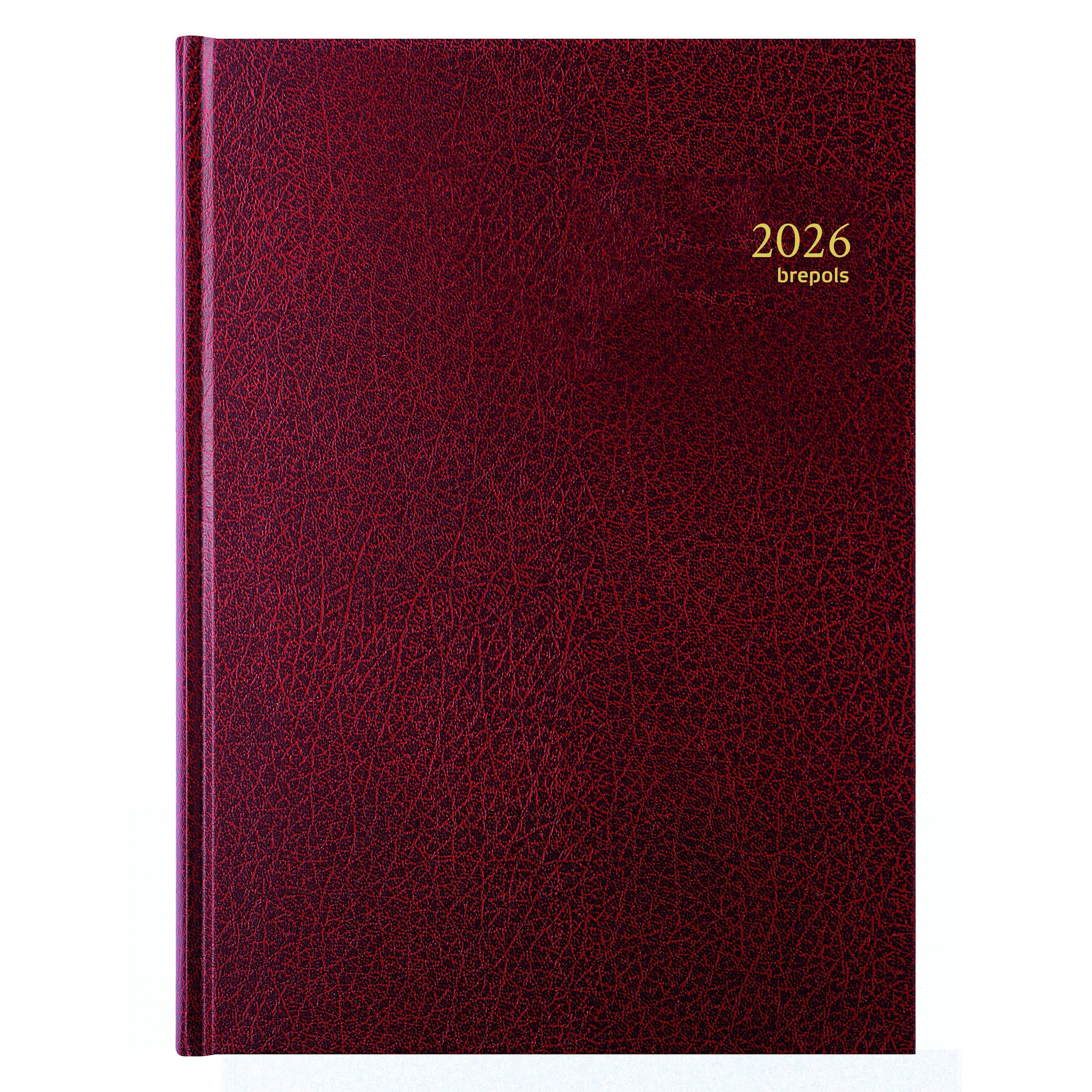 Brepols - Agenda 2026 Bremax Santex A4 1 giorno/2 pagine 8 colonne bordeaux