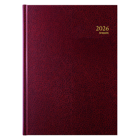 Brepols - Agenda 2026 Bremax Santex A4 1 giorno/1 pagina 4 colonne bordeaux
