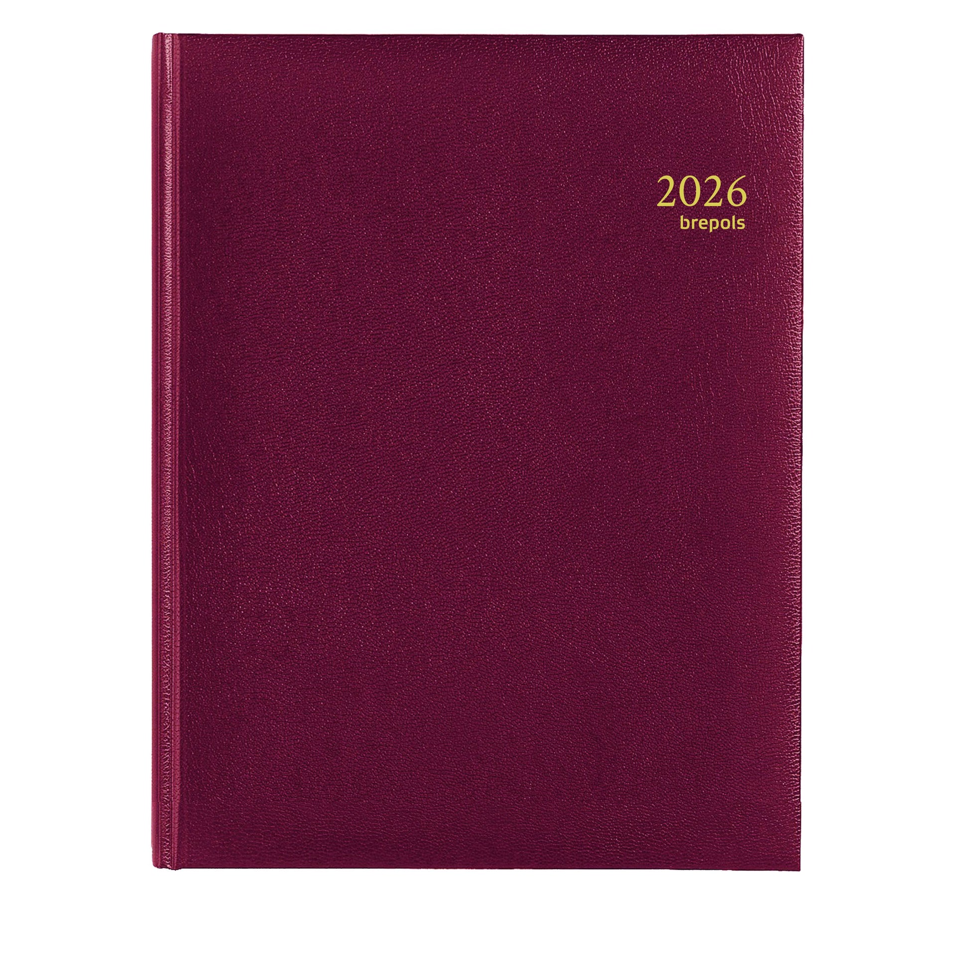Brepols - Agenda 2026 Timing Lima 7 giorni/2 pagine bordeaux in sei lingue