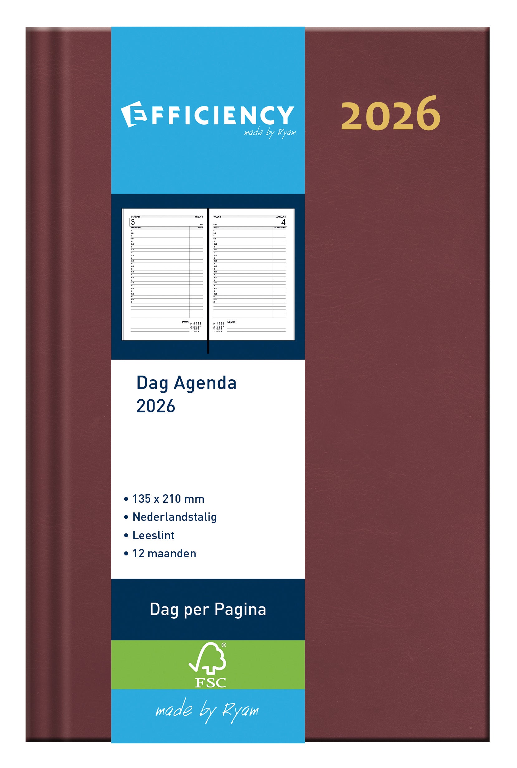 Ryam - Agenda 2026 efficiency baladek 1d/1p bordeaux