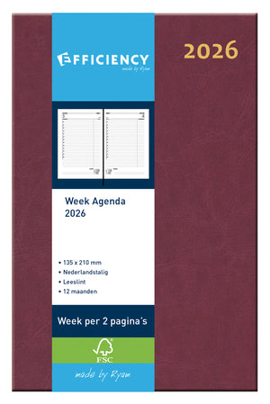 Ryam - Agenda 2026 efficiency baladek 7d/2p bordeaux