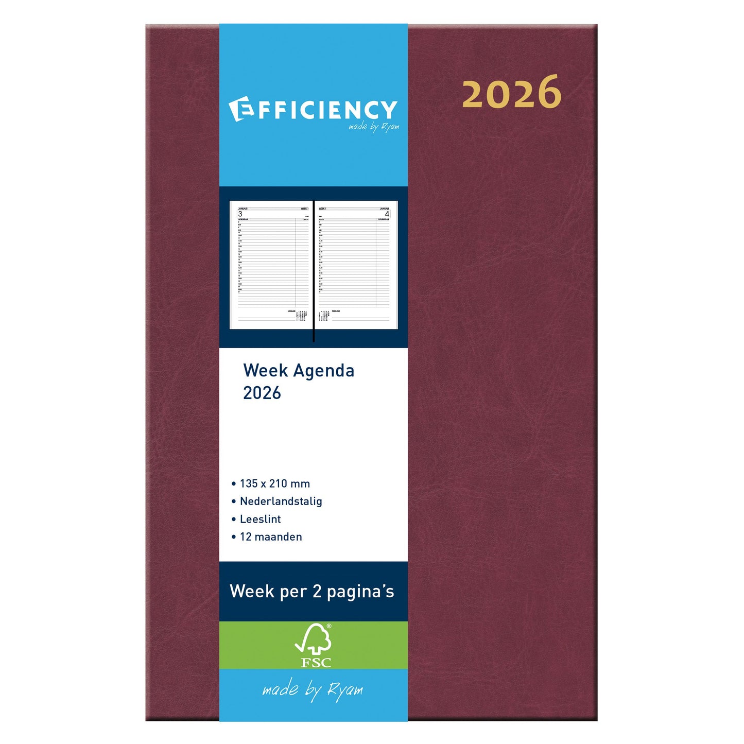 Ryam - Agenda 2026 efficienza baladek 7d/2p bordeaux