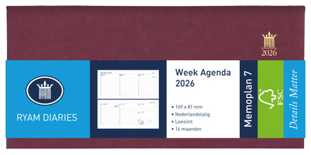 Ryam - Agenda 2026 memo plan 7 mundior 7d/2p bordeaux
