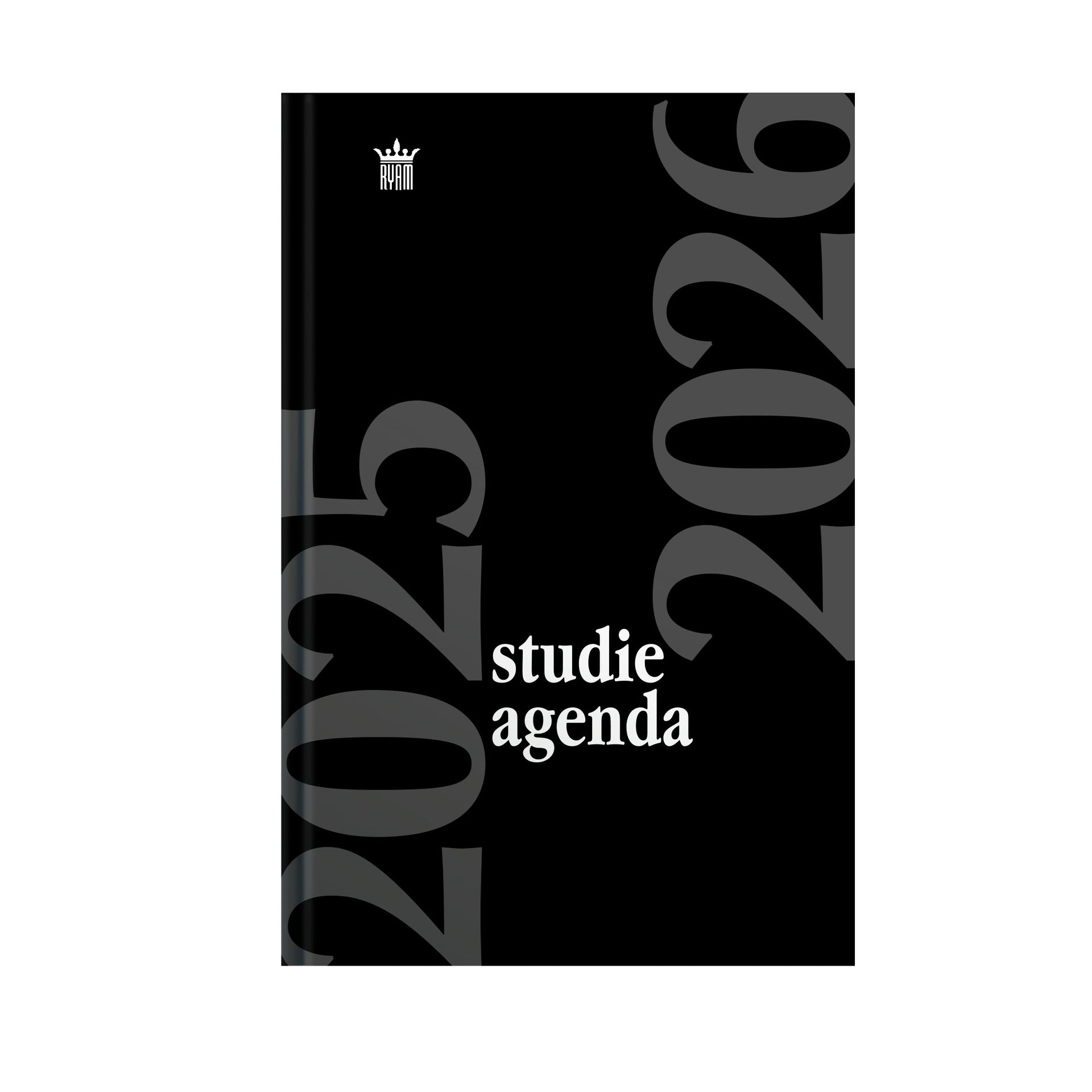 Ryam - Agenda scolastica 2025-2026 Studio 7 giorni/2 pagine nere
