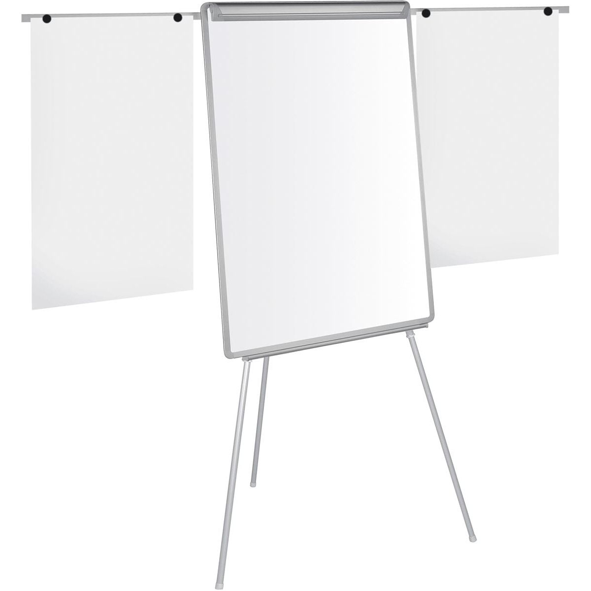 Pergamy - Pergamy magnetisch flipchart met papierklem en 2 uitschuifbare armen ft 107 x 75cm