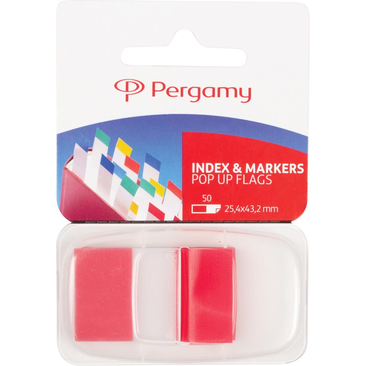 Pergamy - Pergamy index ft 43 x 25 mm, rood