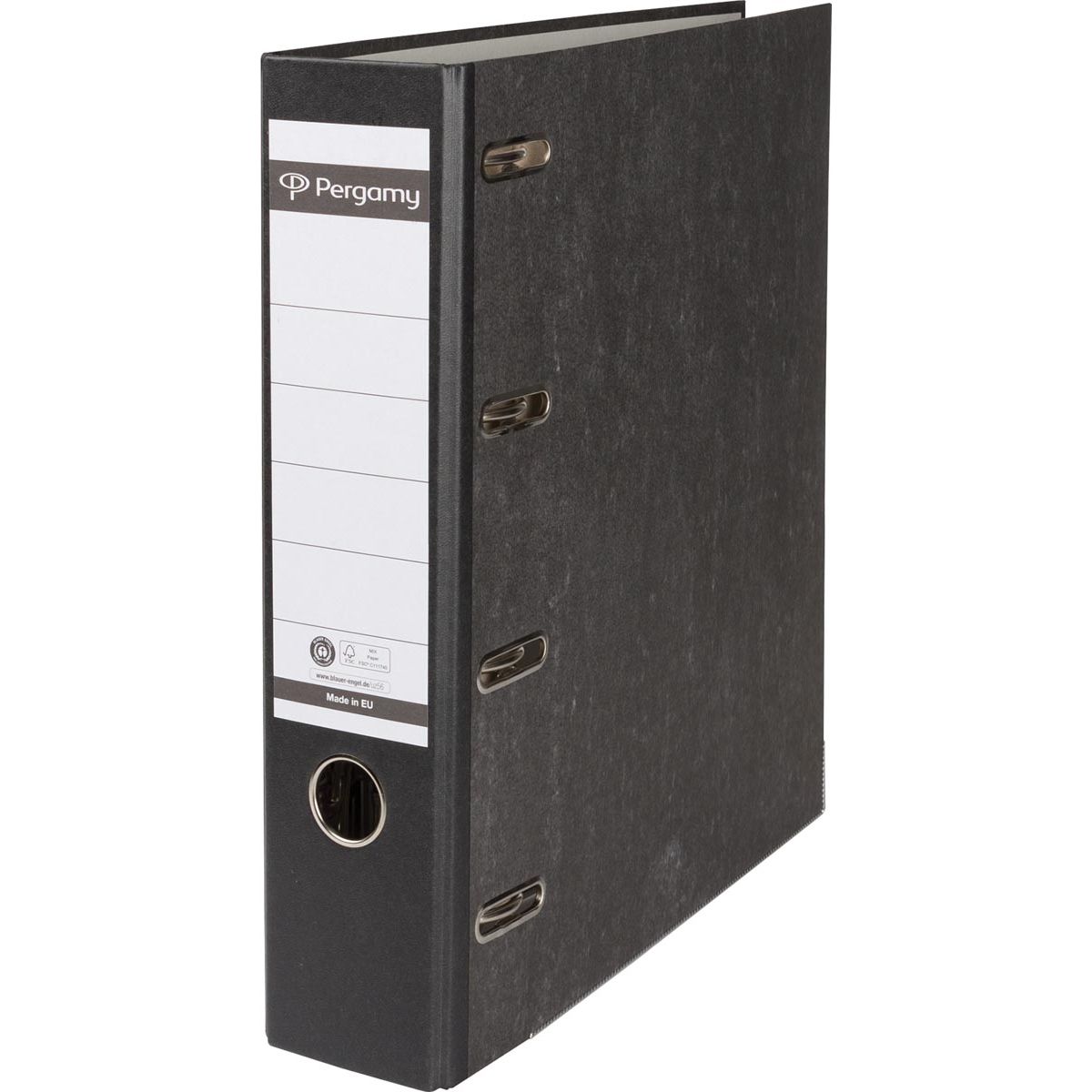 Pergamy - classeur double, pour ft A4, nuageux, 8 cm noir