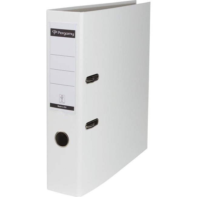 Pergamy - Ordner, für ft A4, aus PP und Papier, ohne Schutzkante, Rücken 7,5 cm, weiß