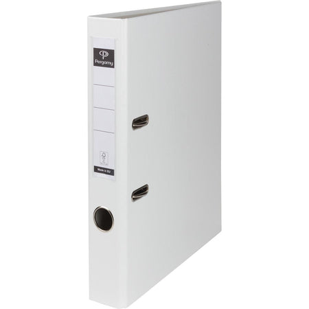 Pergamy - binder, for ft A4, made of PP and paper, without protective edge, spine of 5 cm, white