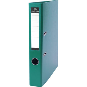 Pergamy - classeur, pour ft A4, en PP et papier, sans bord de protection, dos de 5 cm, vert