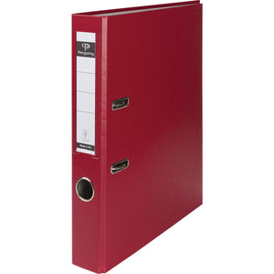 Pergamy - classeur, pour ft A4, en PP et papier, sans bord de protection, dos de 5 cm, bordeaux