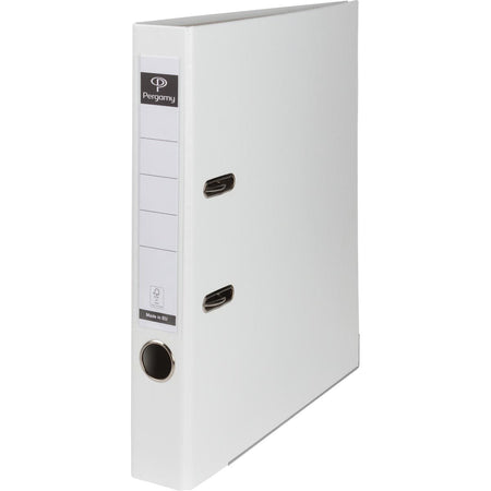 Pergamy - binder, for ft A4, made of PP and paper, with protective edge, spine of 5 cm, white