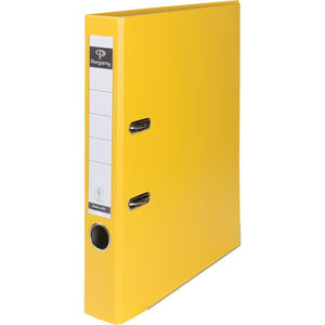 Pergamy - binder, for ft A4, made of PP and paper, with protective edge, spine of 5 cm, yellow