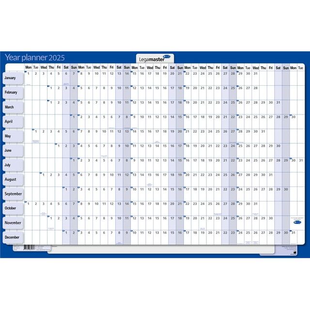 Legamaster - Jaarplanner 2023 90x60cm horizontaal gelamineerd en oprolbaar | 20 stuks