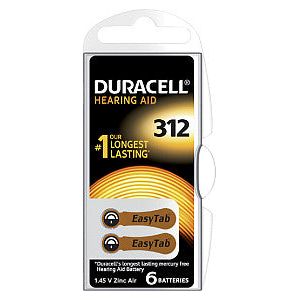 Duracell - Batterij duracell da312 hearing aid | Blister a 6 stuk | 10 stuks