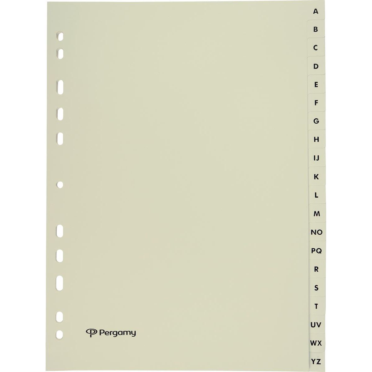 Pergamy - Pergamy tabbladen, ft A4, uit karton, A-Z, 11-gaats perforatie, beige