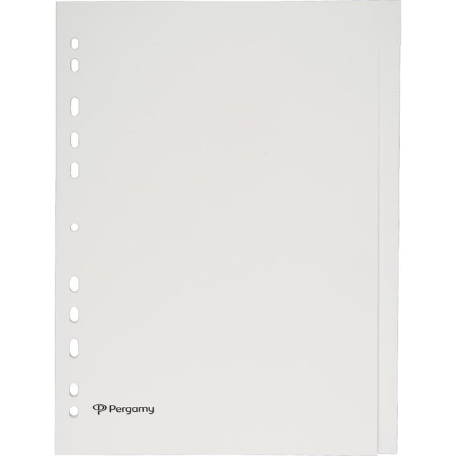 Pergamy - Pergamy tabbladen, ft A4, uit karton, 20 tabs, 11-gaats perforatie, beige