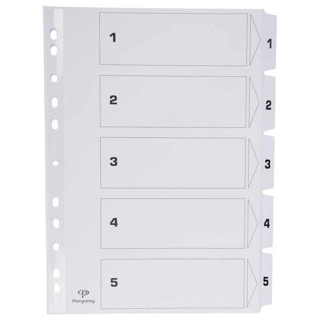 Pergamie – Register mit Registerblatt, ft A4, 11-fach gelocht, Karton, Set 1-5