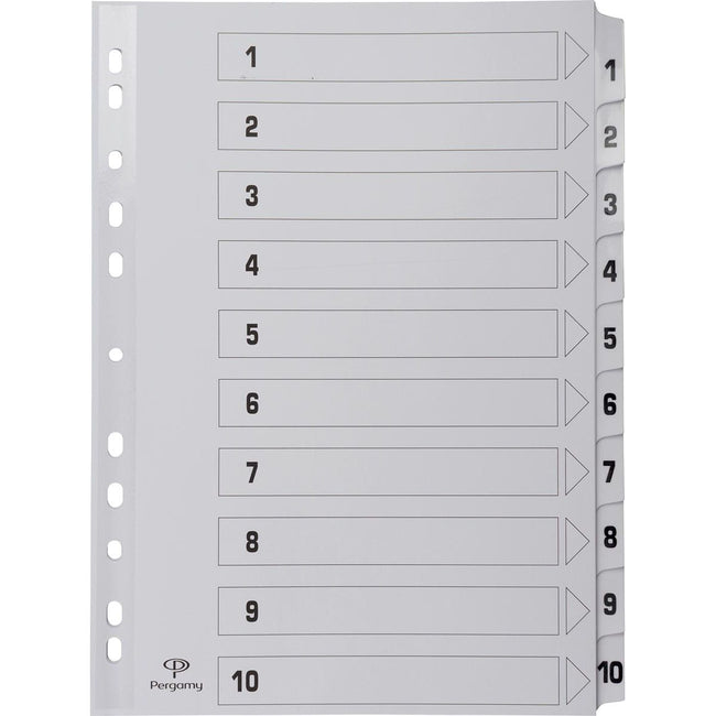 Pergamie – Register mit Registerblatt, ft A4, 11-fach gelocht, Karton, Set 1-10