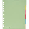 Pergamy -   tabbladen ft A4 maxi, 11-gaatsperforatie, karton, geassorteerde pastelkleuren, 6 tabs