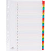 Pergamy -   tabbladen met indexblad, ft A4, 11-gaatsperforatie, geassorteerde kleuren, set 1-31
