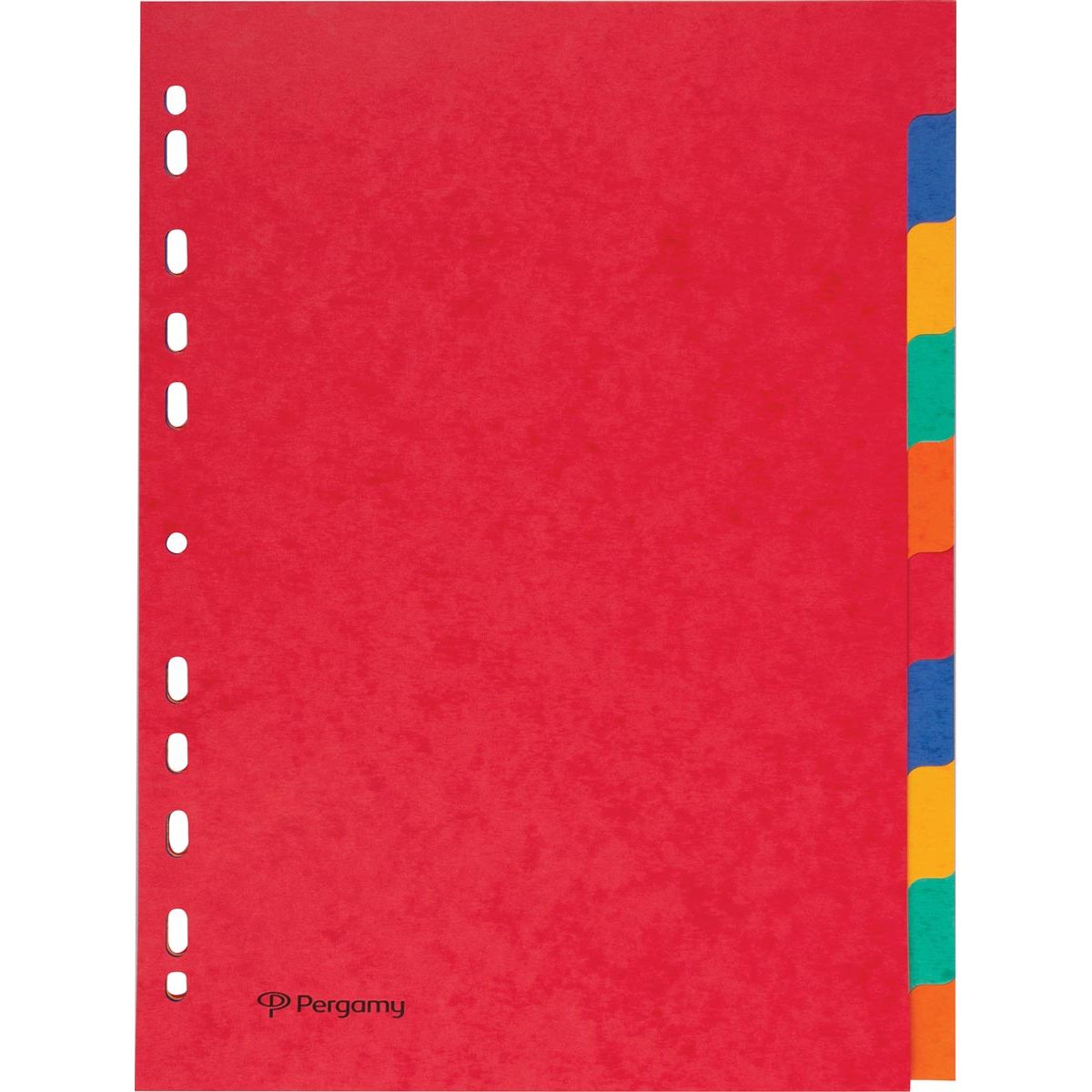 Pergamy -   tabbladen ft A4, 11-gaatsperforatie, stevig karton, geassorteerde kleuren, 10 tabs