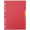 Pergamy -   tabbladen ft A4 maxi, 11-gaatsperforatie, stevig karton, geassorteerde kleuren, 6 tabs