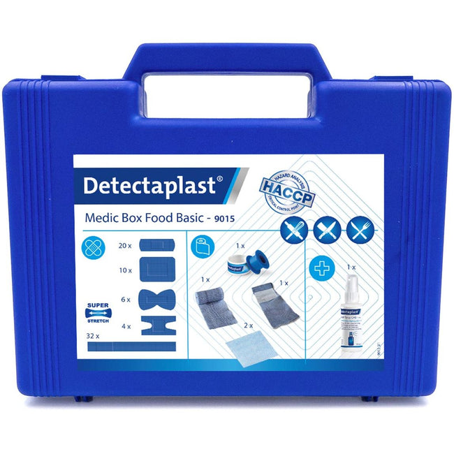 Detectaplast - Botiquín primeros auxilios Medic Box Food Basic, estuche básico HACCP
