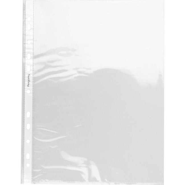 Pergamy - perforated show bag, ft A4, 11-hole perforation, crystal clear PP of 60 micron, pack of 100 pieces