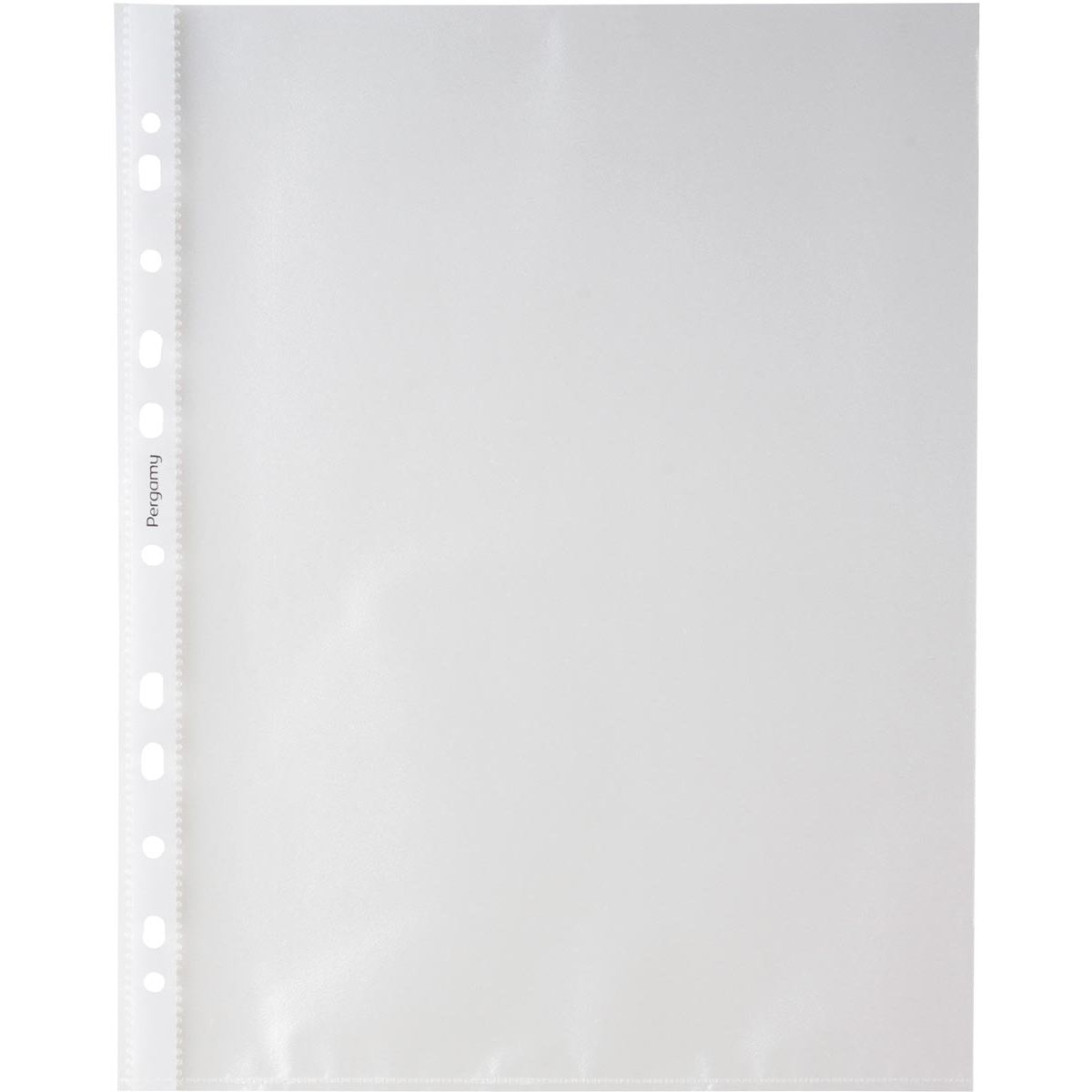 Pergamy -   geperforeerde showtas, ft A4, 11-gaatsperforatie, gekorrelde PP van 50 micron, pak van 100 stuks