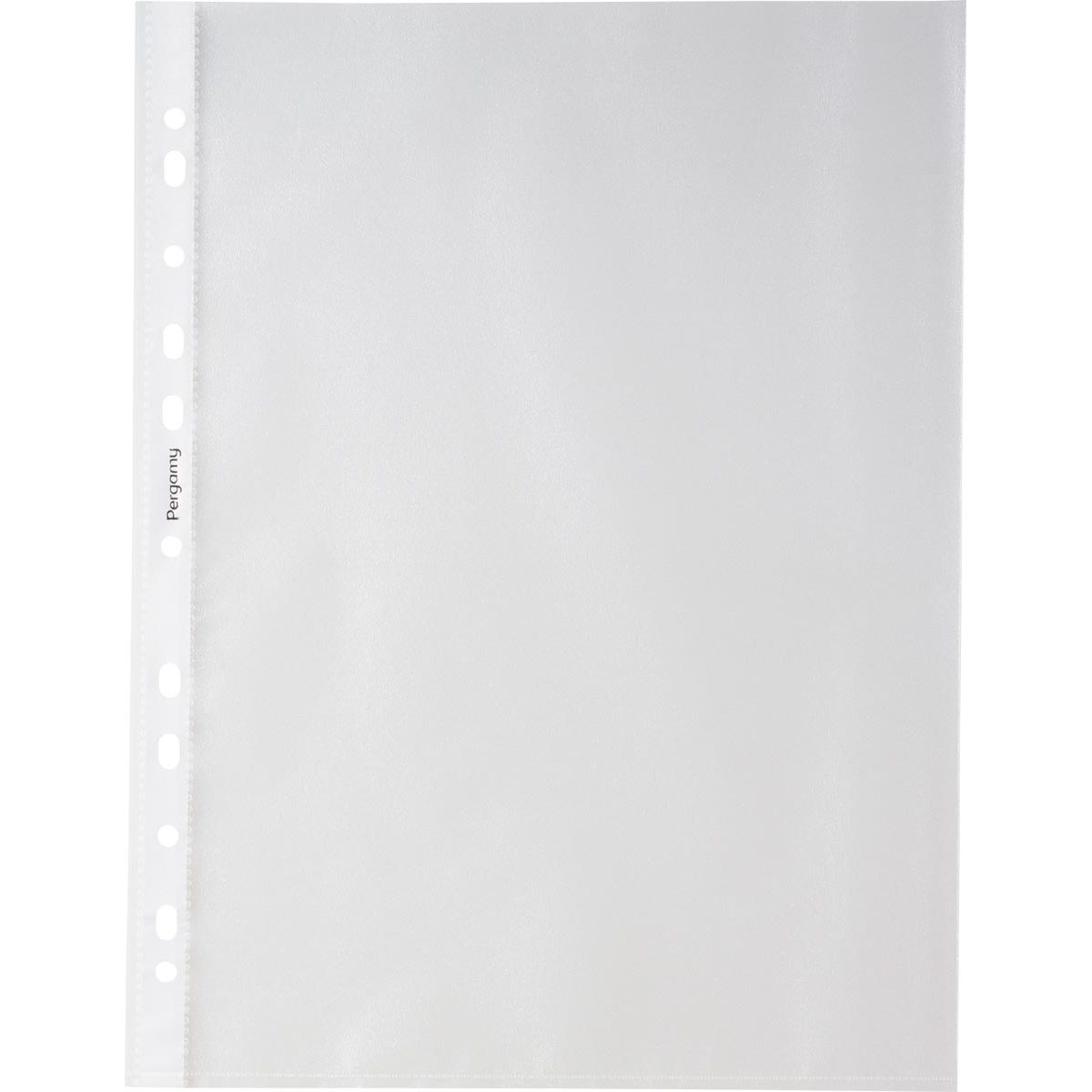 Pergamie – perforierte Ausstellungstasche, ft A4, 11-Loch-Perforation, genarbtes PP mit 60 Mikron, Packung mit 100 Stück