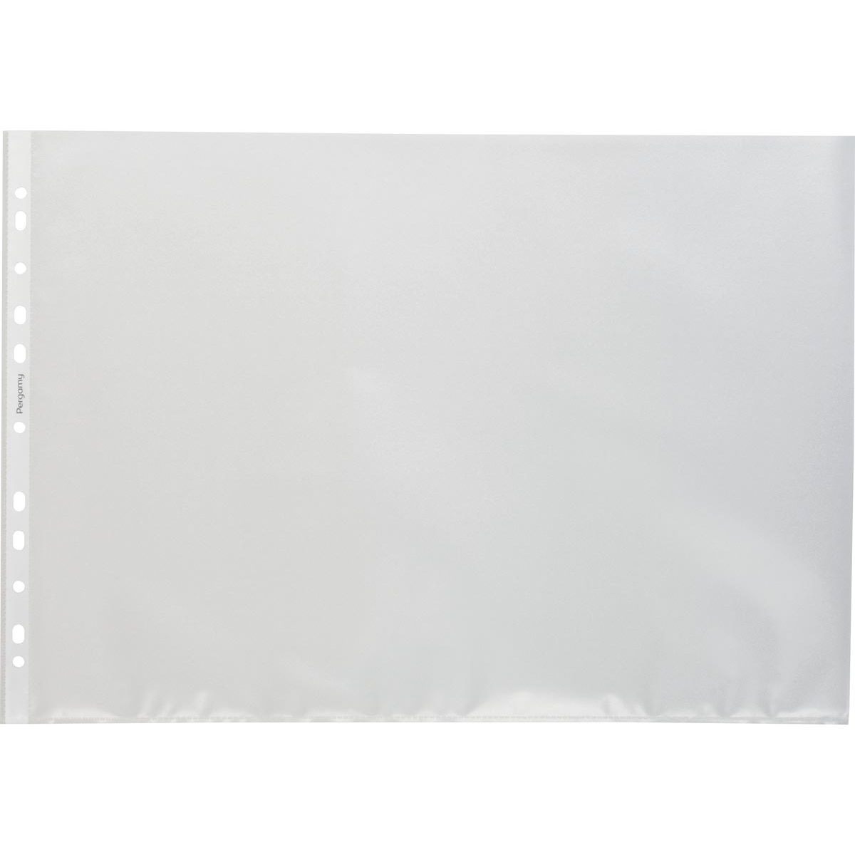 Pergamy - perforierte Ausstellungstasche, A3 quer, 11-Loch-Perforation, genarbtes PP, Packung à 100 Stück