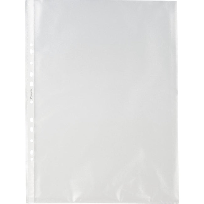 Pergamy - sac de présentation perforé, ft A3 portrait, perforation 11 trous, PP grainé, paquet de 100 pièces