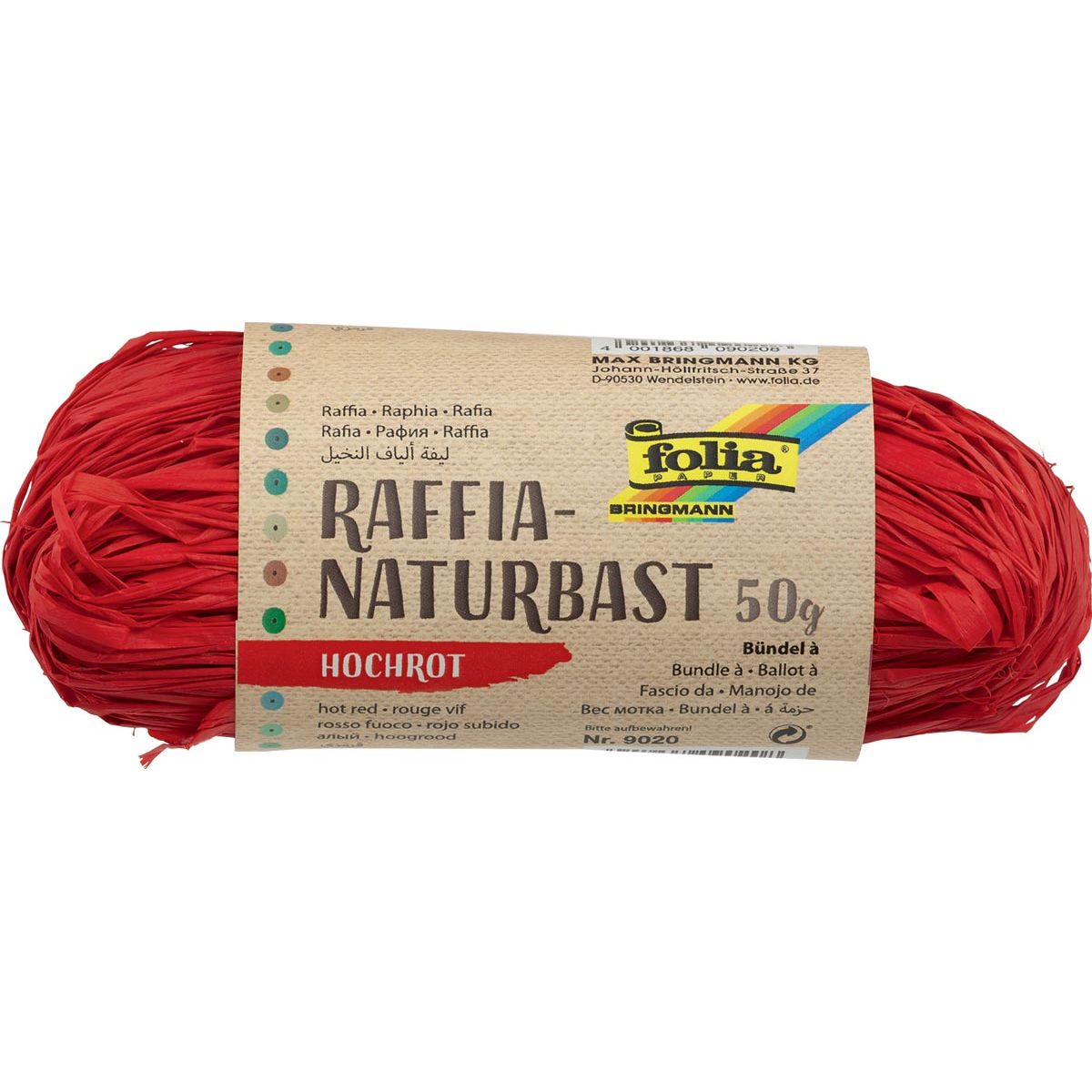 Folia - raphia rouge foncé