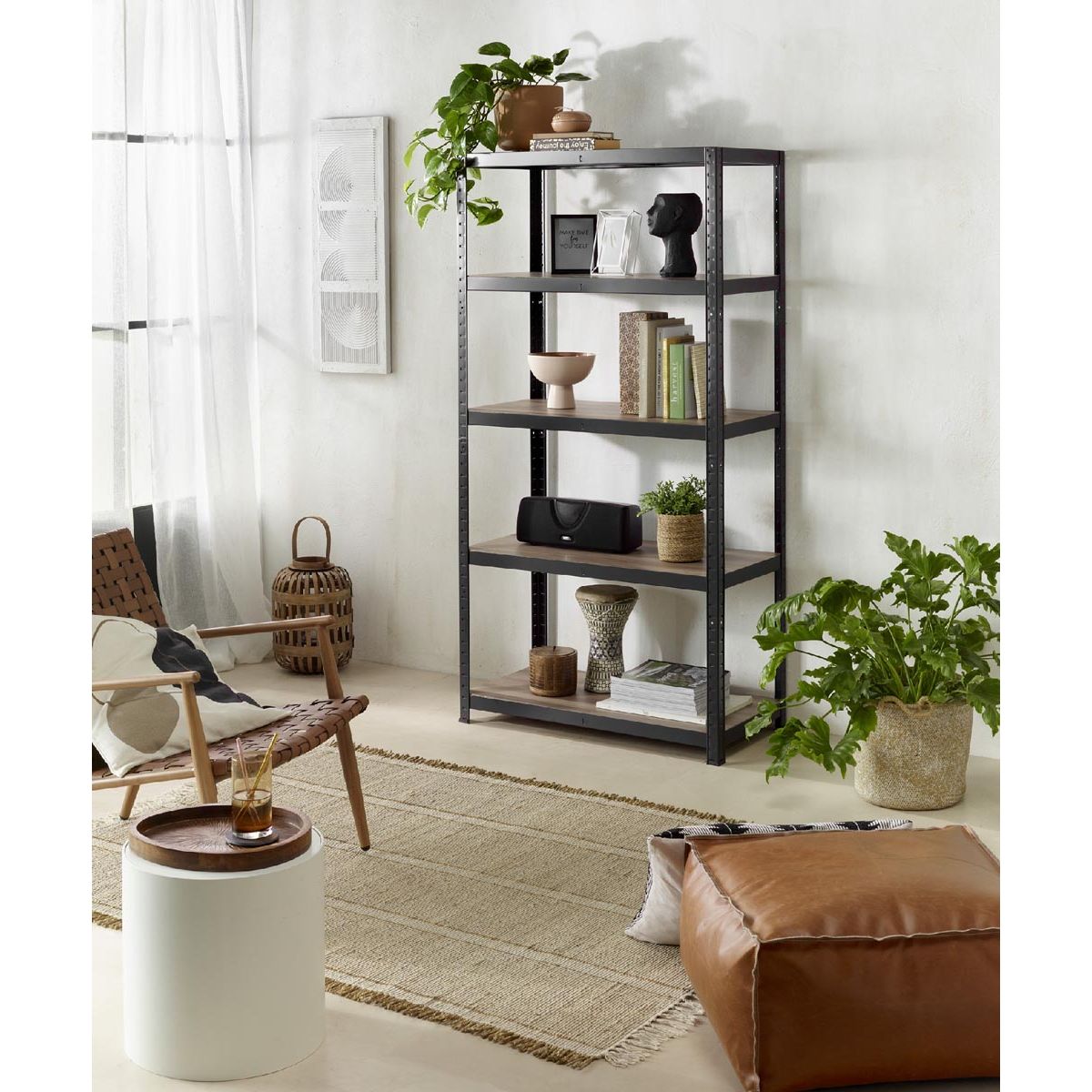 Avasco - Perchero Home Maxi, pies 176 x 90 x 45 cm, 5 estantes, de metal, negro