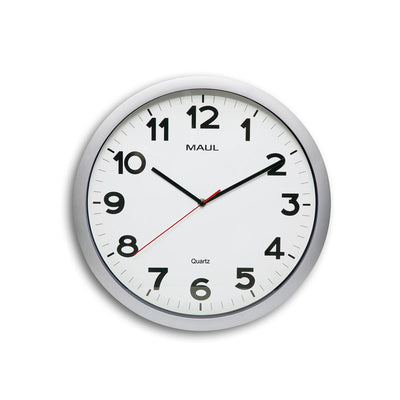 MAUL - Wall clock Step Quartz Ø40x5cm plastic silver/white, silently rotating