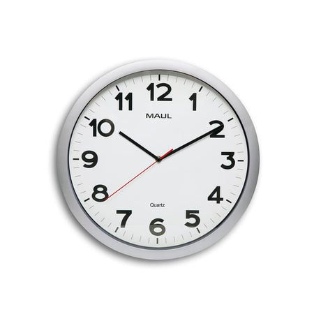 MAUL - Wall clock Step Quartz Ø40x5cm plastic silver/white, silently rotating
