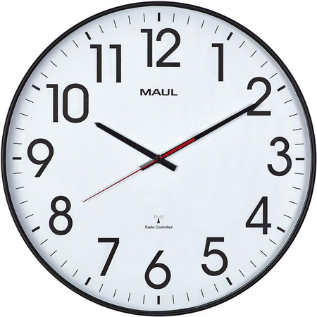 Maul - Wall clock Climb RC Ø47x5.5cm black plastic frame incl. battery