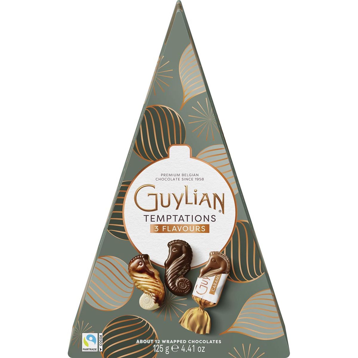 Guylian -   chocolade Temptations Mix, Kerstboom, doos van 125 g