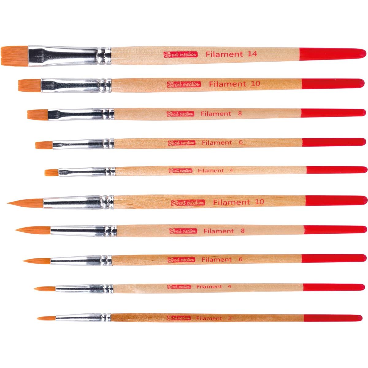 Talens Art Creation - Pennelli per acquerello Art Creation in poliestere assortiti, set di 10 pennelli