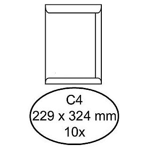 Quantore - Enveloppe Deed C4 229x324mm auto-adhésif blanc 10 pièces